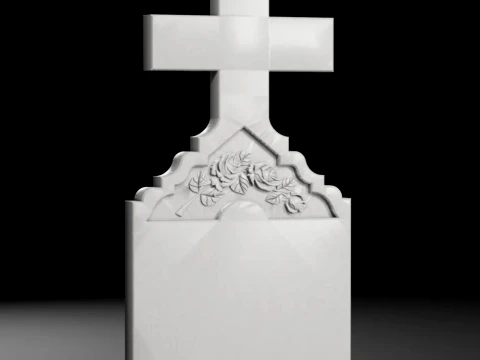 Harmony Headstone D - Tombstone STL for CNC 600x1300mm 3D Print Model