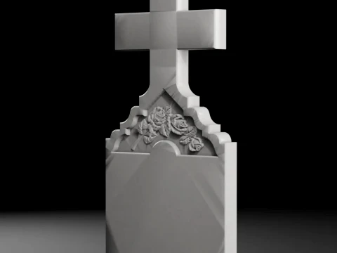 Harmony Headstone D - Tombstone STL for CNC 600x1300mm 3D Print Model