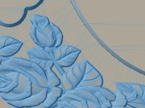 Acanthus Scroll Headstone with Roses and Inscription Panel STL 3D Print Model