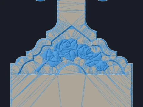 Harmony Headstone A - Tombstone STL for CNC 600x1300mm 3D Print Model