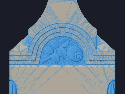 Cross with Rose and Candles - Tombstone STL for CNC 600x1400mm 3D Print Model
