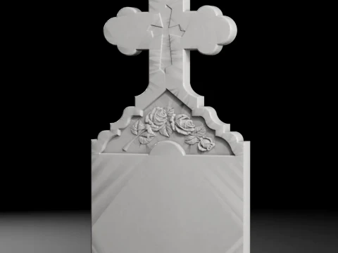 Harmony Headstone B - Tombstone STL for CNC 600x1300mm 3D Print Model
