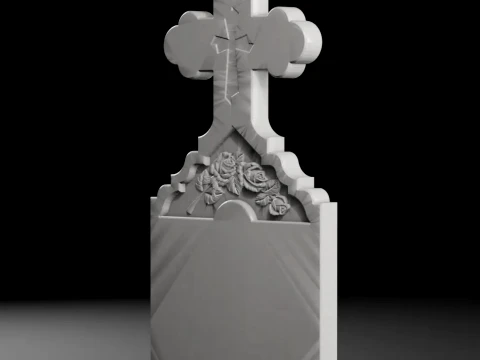 Harmony Headstone B - Tombstone STL for CNC 600x1300mm 3D Print Model