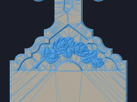 Harmony Headstone B - Tombstone STL for CNC 600x1300mm 3D Print Model