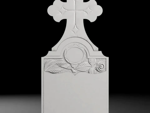 Cross with Book and Steps - Tombstone STL for CNC 550x1300mm 3D printmodel