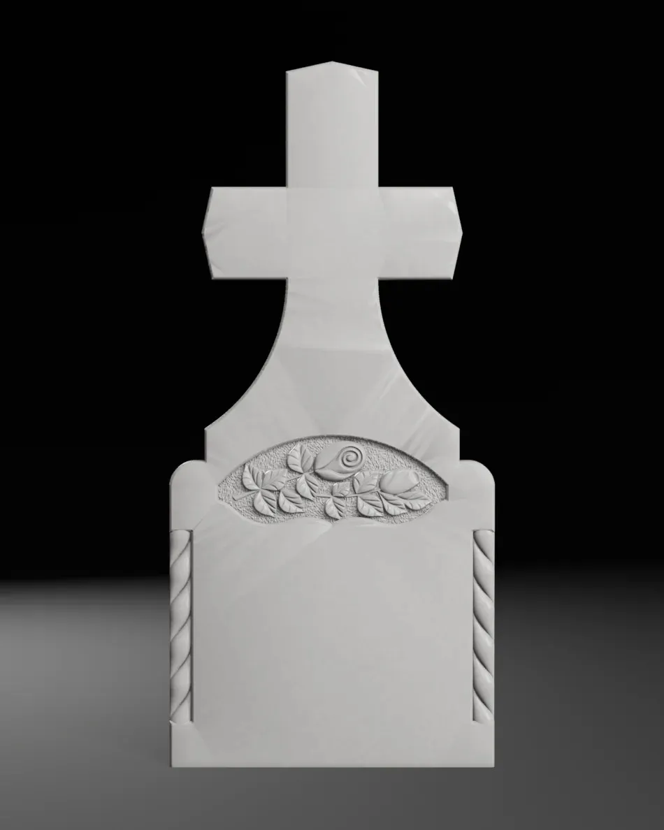 Pointed-Top Cross - Tombstone STL for CNC 600x1300mm 3D Print Model .c4d .max .obj .3ds .fbx .stl .blend 