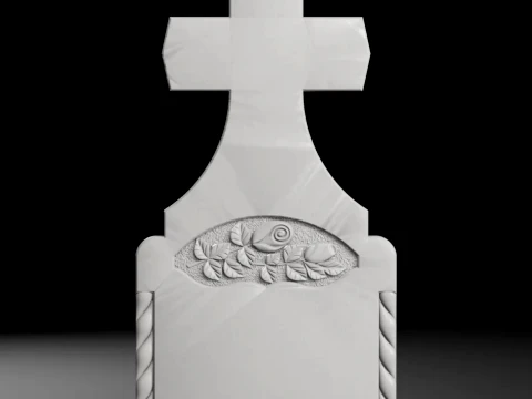 Pointed-Top Cross - Tombstone STL for CNC 600x1300mm 3D printmodel