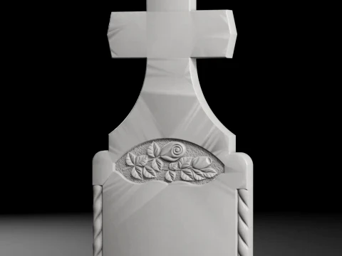 Pointed-Top Cross - Tombstone STL for CNC 600x1300mm 3D Print Model