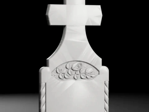 Pointed-Top Cross - Tombstone STL for CNC 600x1300mm 3D Print Model