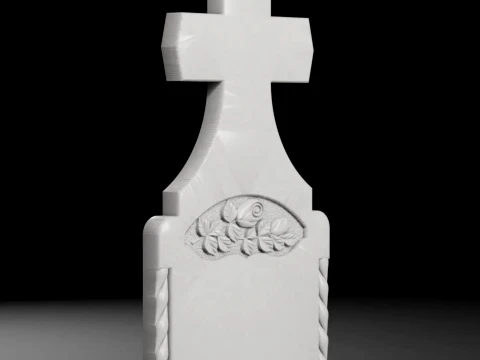 Pointed-Top Cross - Tombstone STL for CNC 600x1300mm 3D Print Model