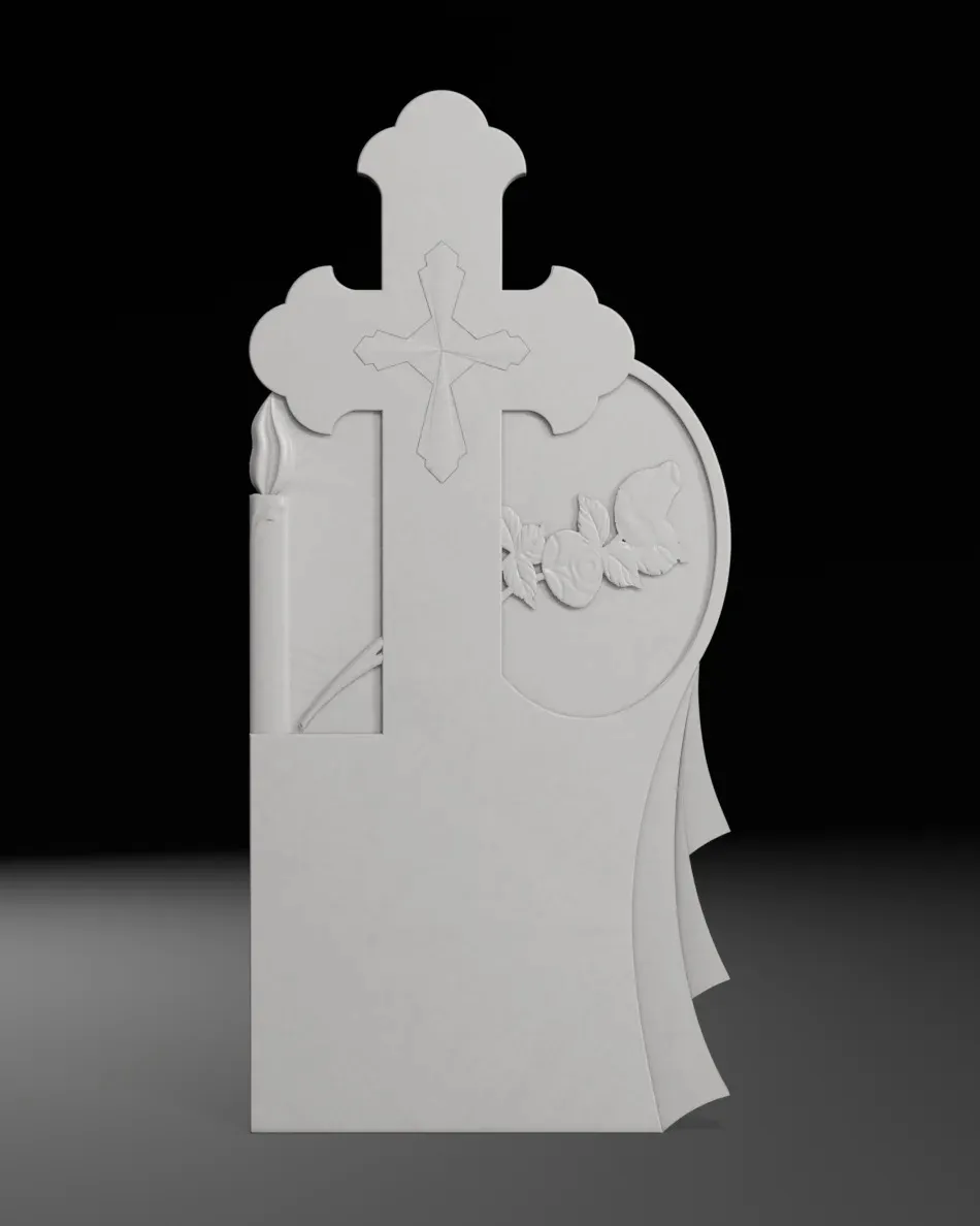 Serenity Headstone D - Tombstone STL for CNC 600x1300mm 3D Print Model .c4d .max .obj .3ds .fbx .stl .blend 