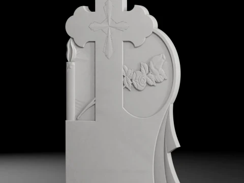 Serenity Headstone D - Tombstone STL for CNC 600x1300mm 3D Print Model