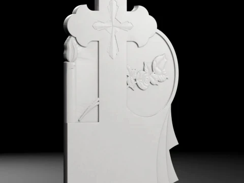 Serenity Headstone D - Tombstone STL for CNC 600x1300mm 3D Print Model