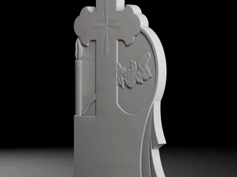 Serenity Headstone D - Tombstone STL for CNC 600x1300mm 3D Print Model