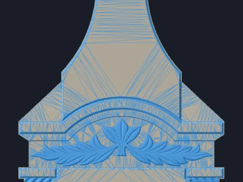 Cross with Columns and Ornament - Tombstone STL for CNC 3D Print Model