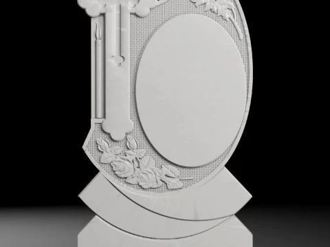 Ornate Cross with Acanthus Scrolls and Inscription 660x1400x80mm 3D printmodel