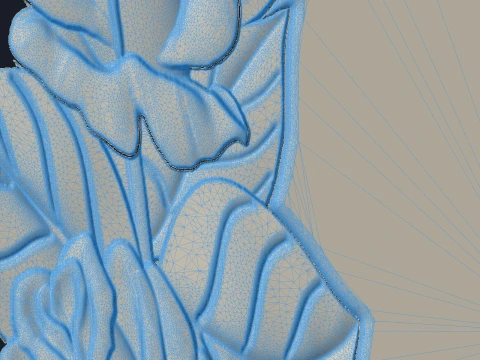 Trefoil-Top Cross with Side Rose - Tombstone STL for CNC 3D Print Model