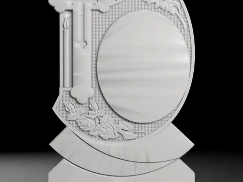 Ornate Cross with Acanthus Scrolls and Inscription 680x1200x80mm 3D Print Model