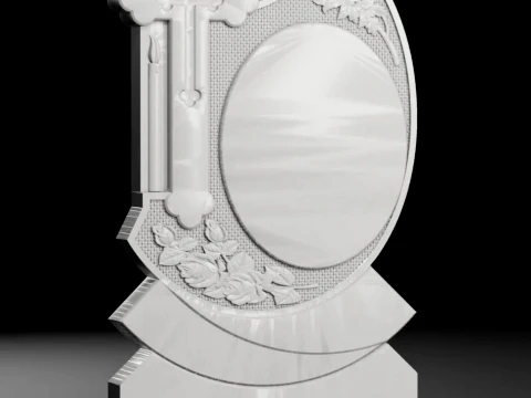 Ornate Cross with Acanthus Scrolls and Inscription 680x1200x80mm 3D Print Model