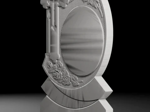 Ornate Cross with Acanthus Scrolls and Inscription 680x1200x80mm 3D Print Model