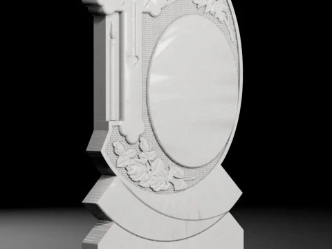 Ornate Cross with Acanthus Scrolls and Inscription 680x1200x80mm 3D Print Model