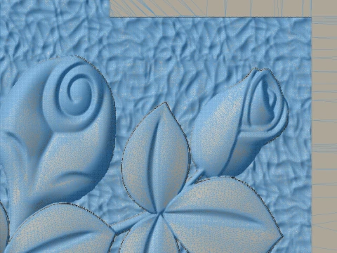 Straight Cross with Leaves and Roses Tombstone STL 600x1250mm V1 3D Print Model