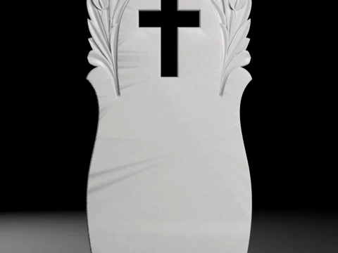 Cross with Lilies - Tombstone STL for CNC 600x1300mm Modelo de Impressão 3D
