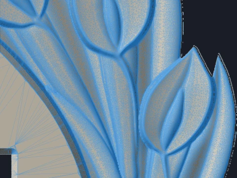 Cross with Lilies - Tombstone STL for CNC 600x1300mm 3D Print Model