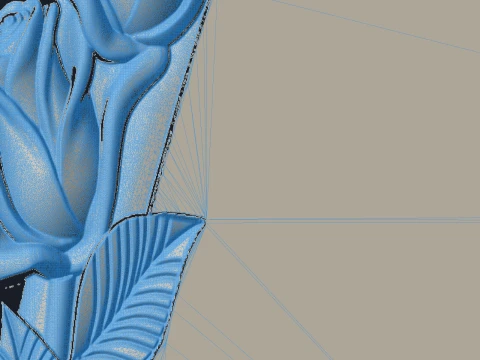 Trefoil Cross with Roses - Tombstone STL for CNC 450x1200mm 3D Print Model