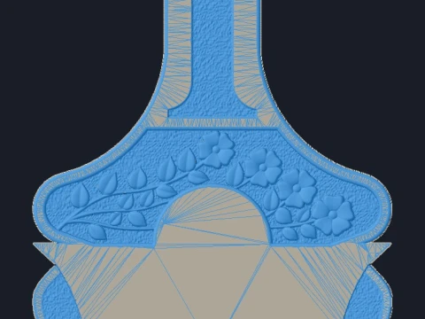 Straight Cross with Flowers - Tombstone STL for CNC 600x1400mm 3D Print Model