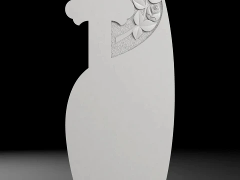 Teardrop Cross with Rose - Tombstone STL for CNC 600x1400mm Modelo de Impressão 3D
