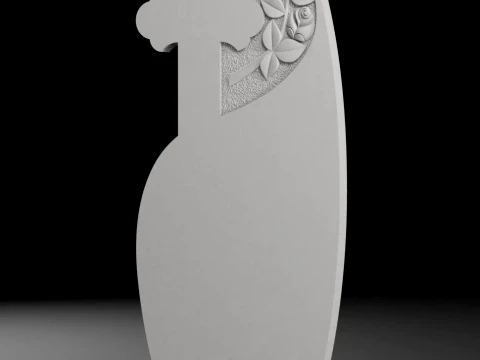 Teardrop Cross with Rose - Tombstone STL for CNC 600x1400mm 3D Print Model