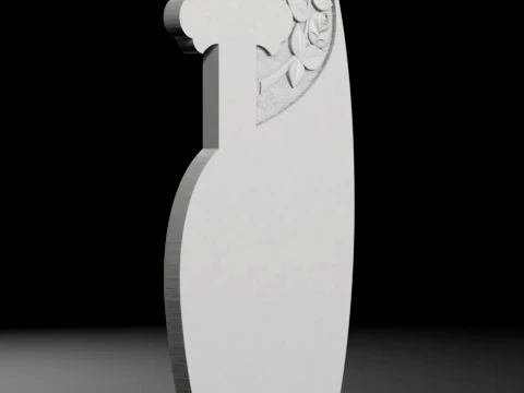 Teardrop Cross with Rose - Tombstone STL for CNC 600x1400mm 3D Print Model