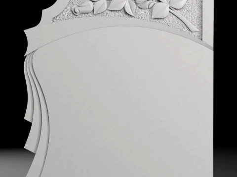 Double Monument with Rays and Roses - Tombstone STL for CNC 3D Print Model