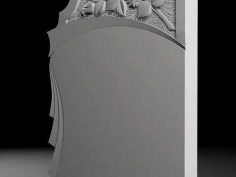 Double Monument with Rays and Roses - Tombstone STL for CNC 3D Print Model