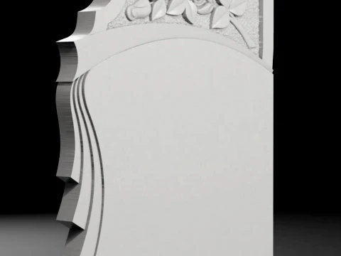 Double Monument with Rays and Roses - Tombstone STL for CNC 3D Print Model