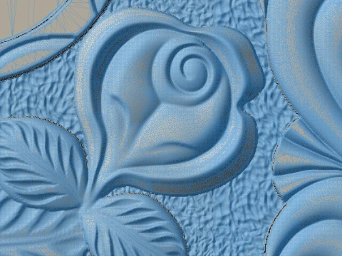 Cross with Roses and Rays - Tombstone STL for CNC 600x1300mm 3D Print Model