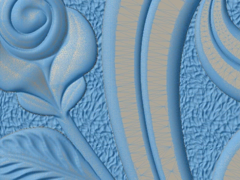 Semi-Trefoil Cross with Rose and Rays - Tombstone STL for CNC 3D Print Model