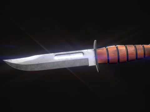 Low Poly Combat Knife Modelo 3D
