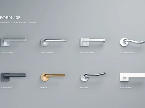 Modern Door Handle Set 3D Model