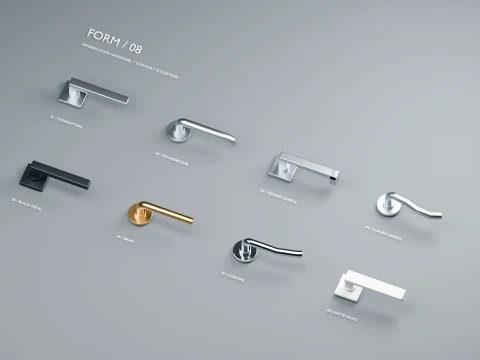 Modern Door Handle Set 3D Model