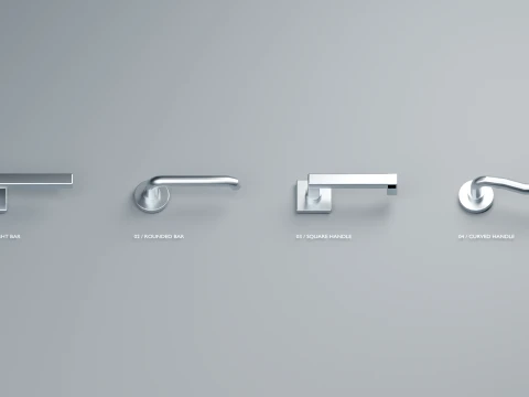 Modern Door Handle Set 3D Model