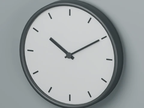Minimalist Wall Clock Set 3D Model