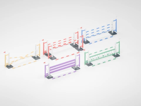 Equestrian Show Jumping Obstacle Set 3D Model