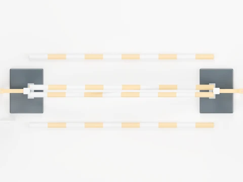 Yellow Cross Rail Show Jumping Obstacle 3D Model