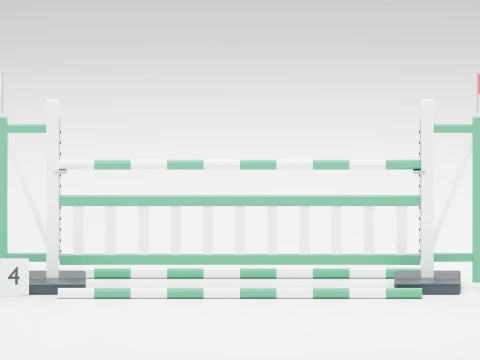 Green Gate Show Jumping Obstacle 3D Model