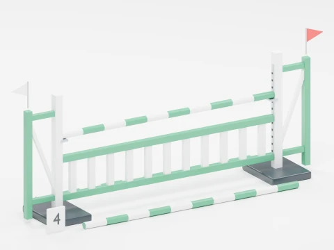 Green Gate Show Jumping Obstacle 3D Model