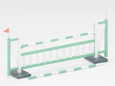 Green Gate Show Jumping Obstacle 3D Model