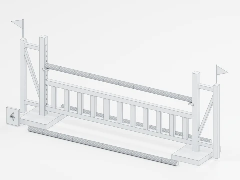 Green Gate Show Jumping Obstacle 3D Model