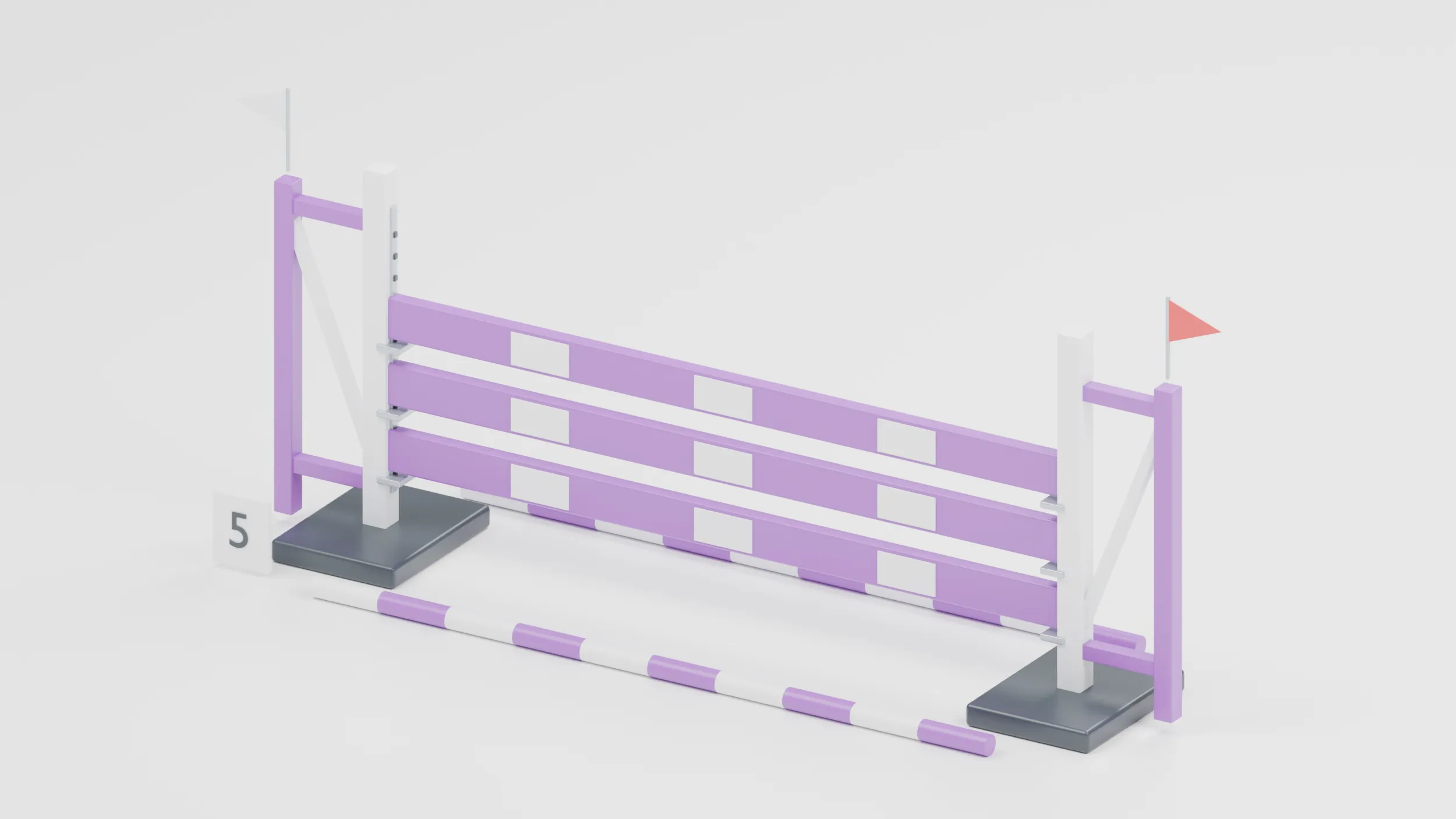 Purple Plank Show Jumping Obstacle 3D Model .c4d .max .obj .3ds .fbx .stl .blend 